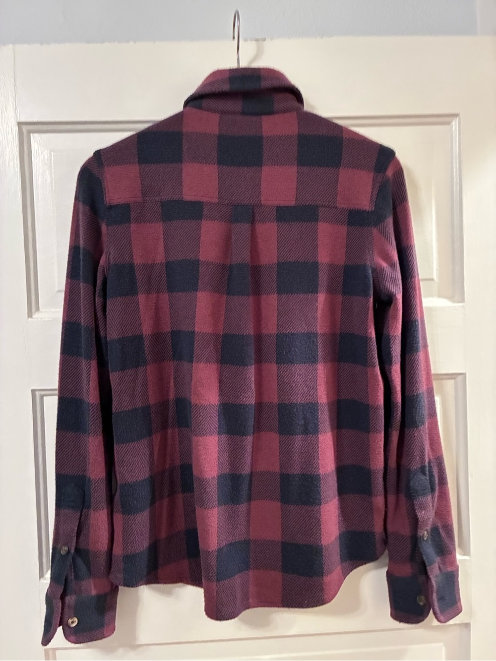 Faherty Legend™ Sweater Shirt  Burgundy/Navy Plaid Women’s XS - Picture 2 of 6
